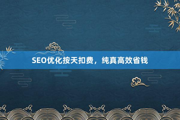 SEO优化按天扣费,纯真高效省钱