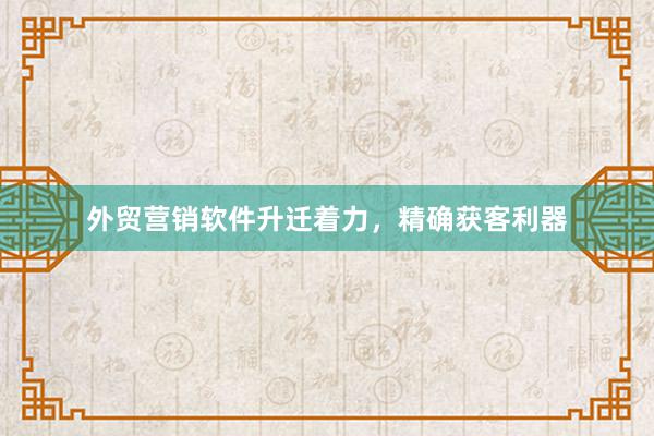 外贸营销软件升迁着力，精确获客利器